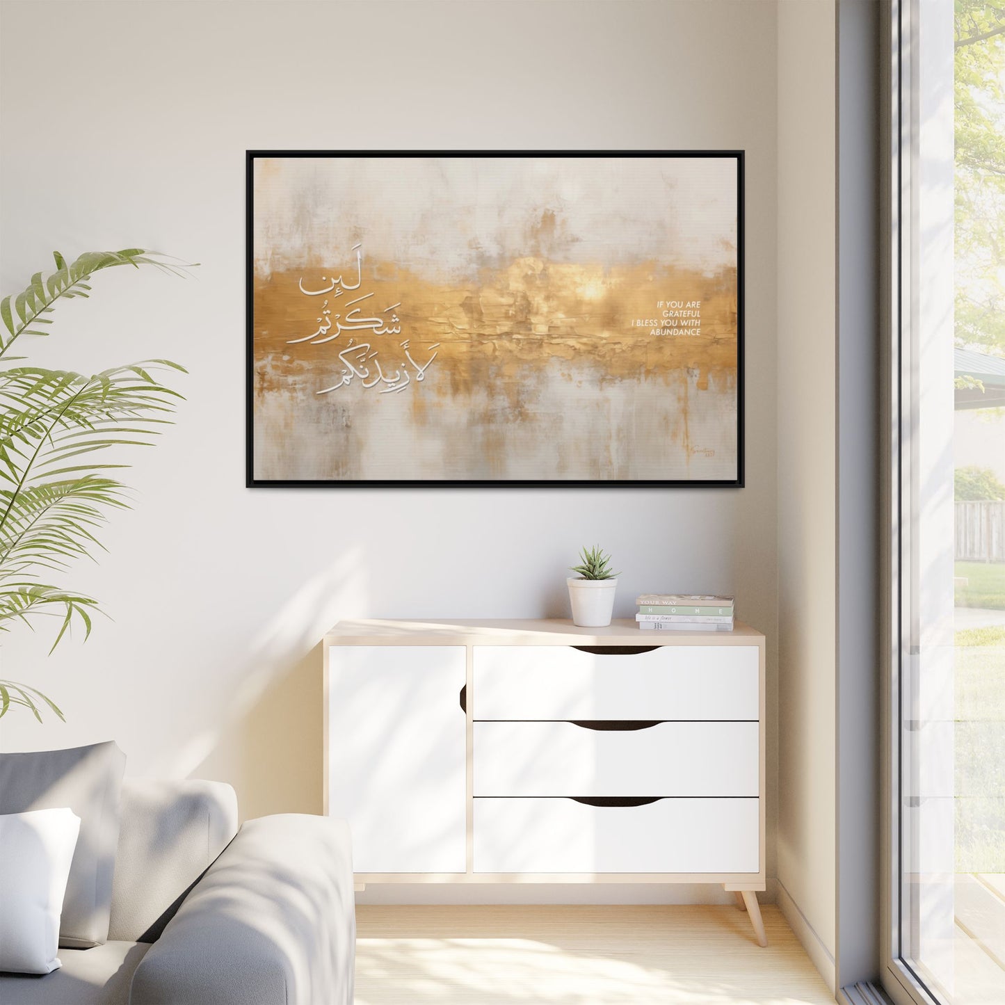 Law of Gratitude, Canvas Wall Art, Luxury Home Decor, Calligraphy