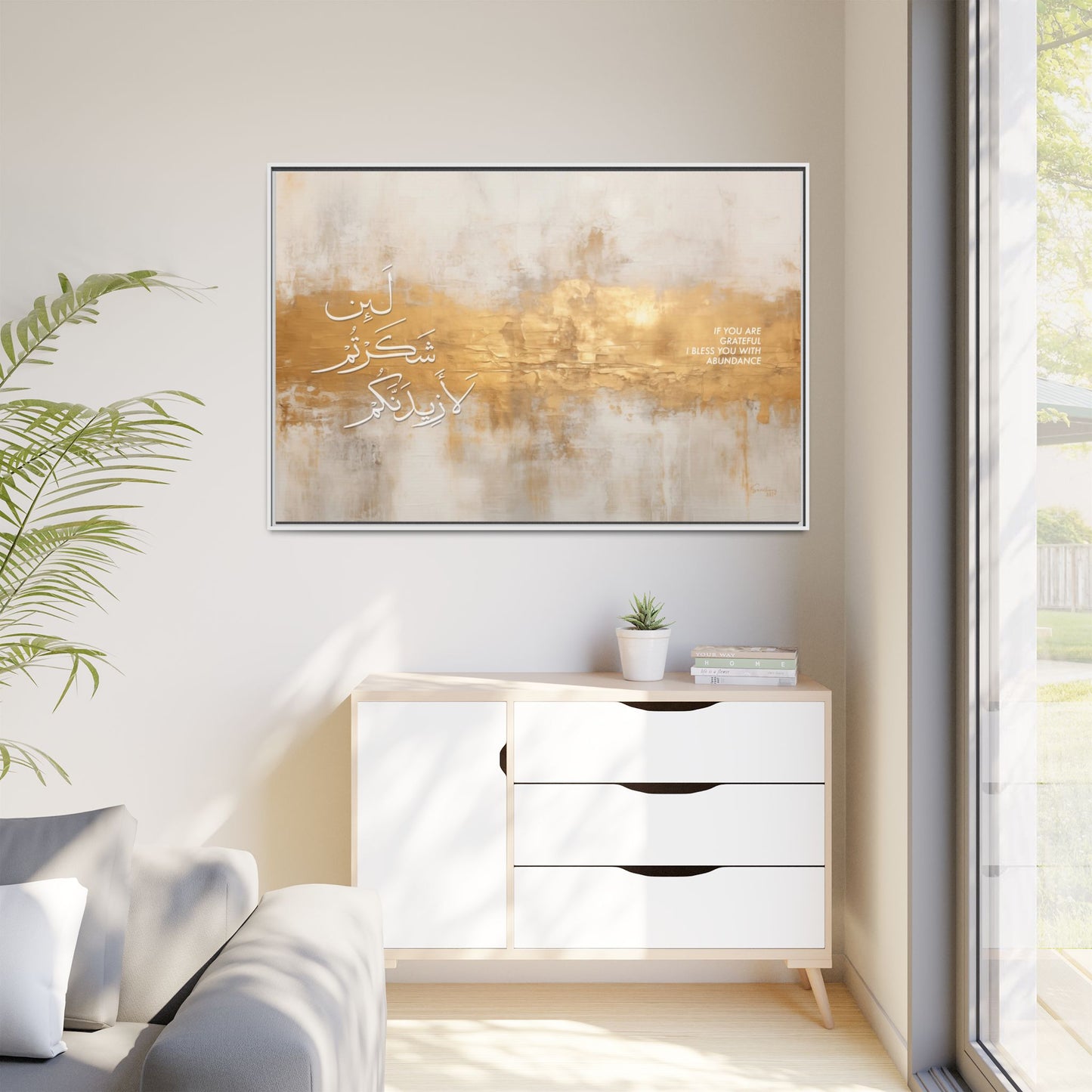 Law of Gratitude, Canvas Wall Art, Luxury Home Decor, Calligraphy