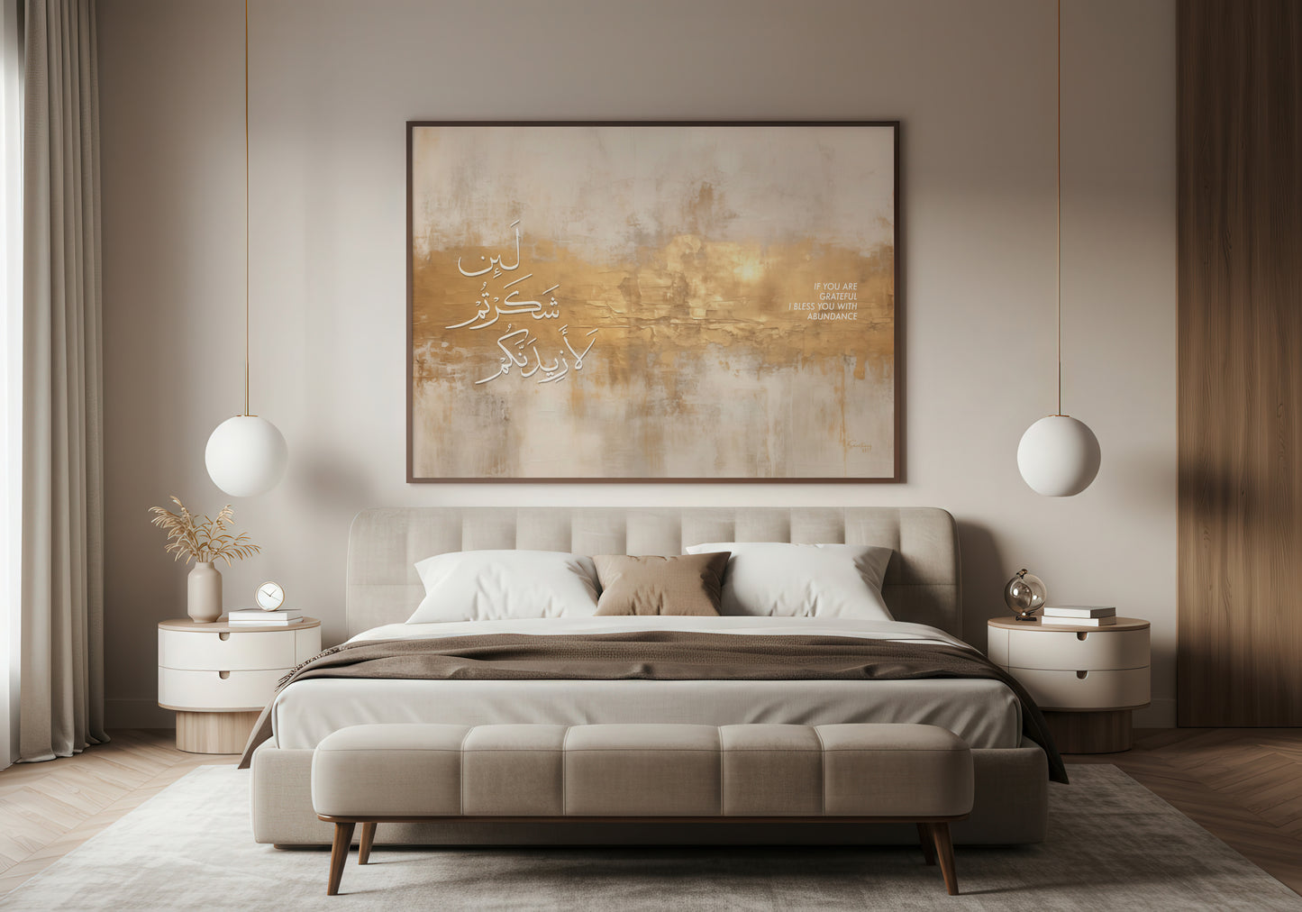 Law of Gratitude, Canvas Wall Art, Luxury Home Decor, Calligraphy