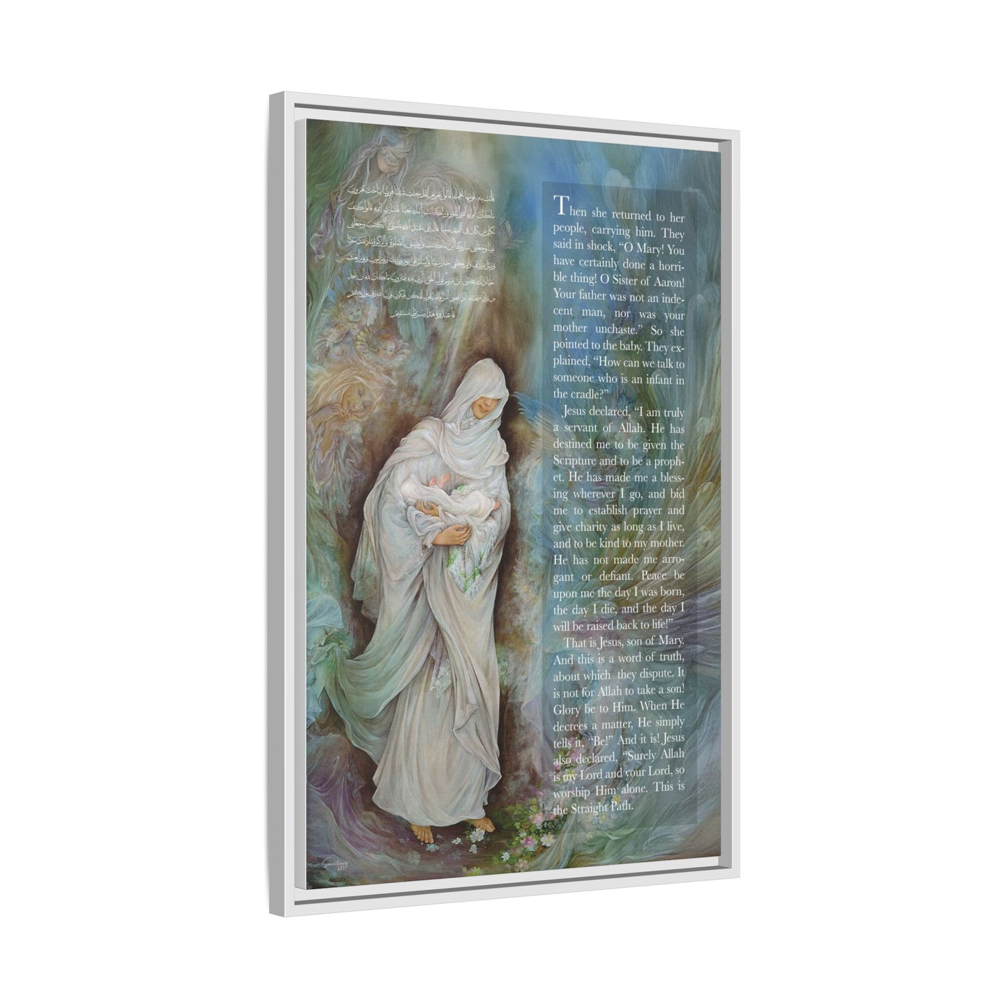 The Light of Jesus (A), Framed Canvas Wall Art | Islamic Wall Decor