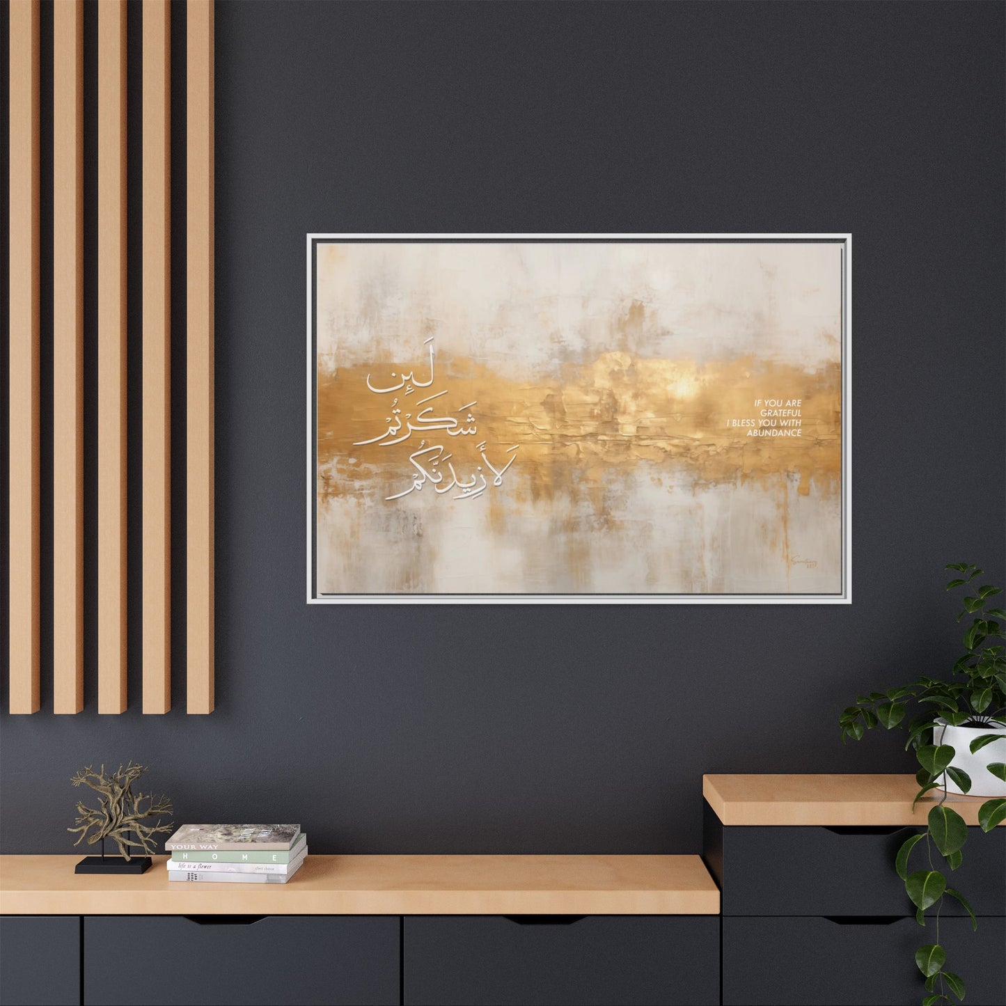 Law of Gratitude, Canvas Wall Art, Luxury Home Decor, Calligraphy